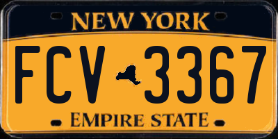NY license plate FCV3367