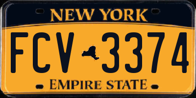 NY license plate FCV3374