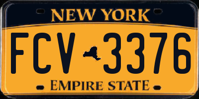 NY license plate FCV3376