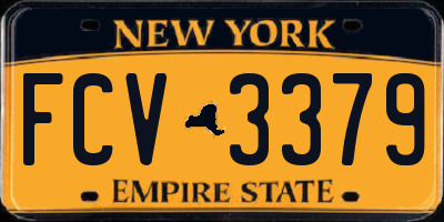 NY license plate FCV3379