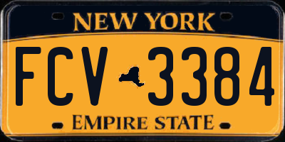 NY license plate FCV3384