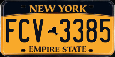 NY license plate FCV3385