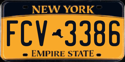 NY license plate FCV3386