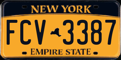NY license plate FCV3387