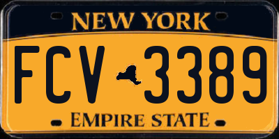 NY license plate FCV3389