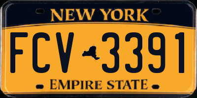 NY license plate FCV3391