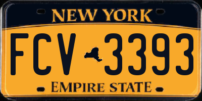 NY license plate FCV3393