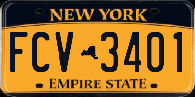 NY license plate FCV3401
