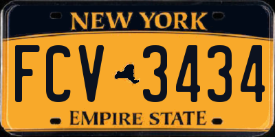 NY license plate FCV3434