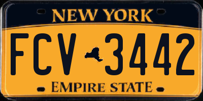 NY license plate FCV3442