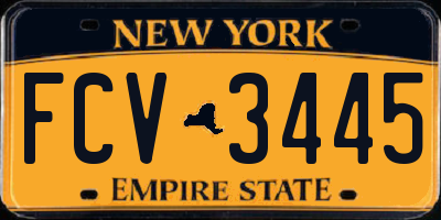 NY license plate FCV3445