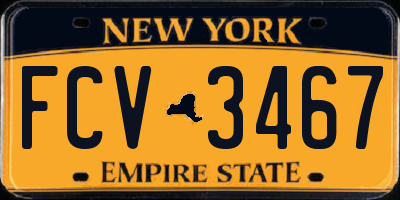 NY license plate FCV3467