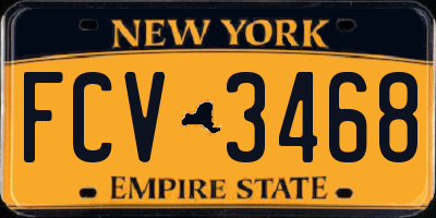 NY license plate FCV3468