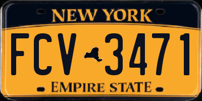 NY license plate FCV3471