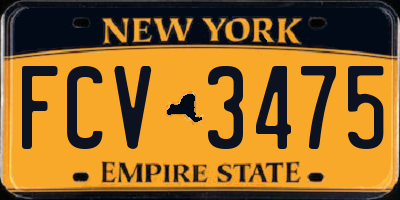 NY license plate FCV3475