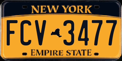 NY license plate FCV3477