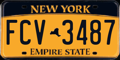 NY license plate FCV3487
