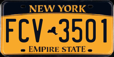 NY license plate FCV3501