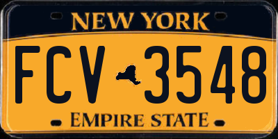 NY license plate FCV3548