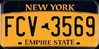 NY license plate FCV3569