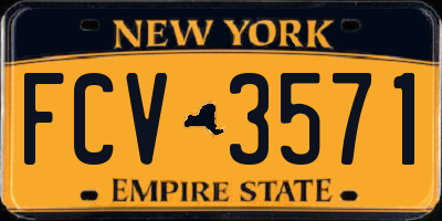 NY license plate FCV3571