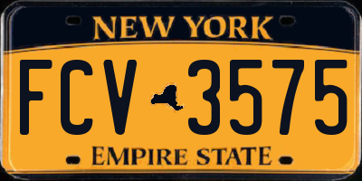 NY license plate FCV3575