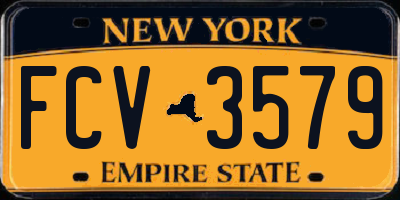 NY license plate FCV3579