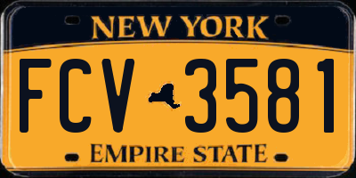 NY license plate FCV3581