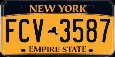 NY license plate FCV3587