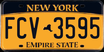 NY license plate FCV3595