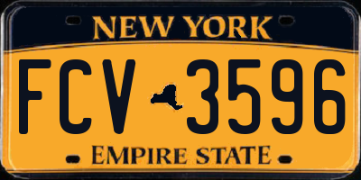 NY license plate FCV3596