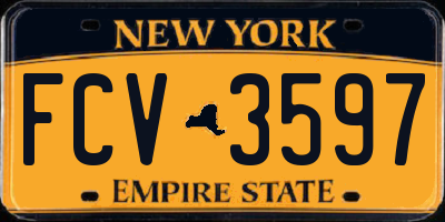 NY license plate FCV3597