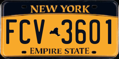 NY license plate FCV3601