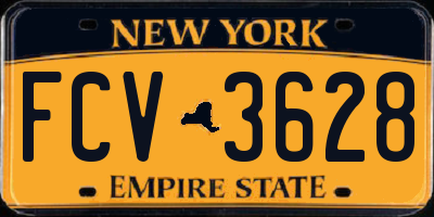 NY license plate FCV3628
