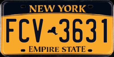 NY license plate FCV3631