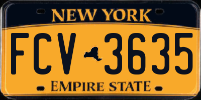 NY license plate FCV3635