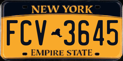 NY license plate FCV3645