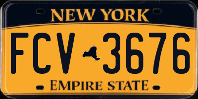 NY license plate FCV3676