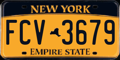 NY license plate FCV3679