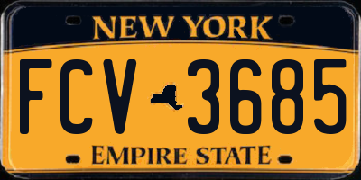 NY license plate FCV3685