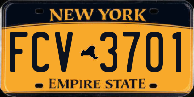 NY license plate FCV3701