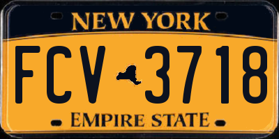 NY license plate FCV3718