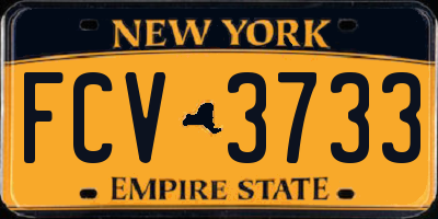NY license plate FCV3733