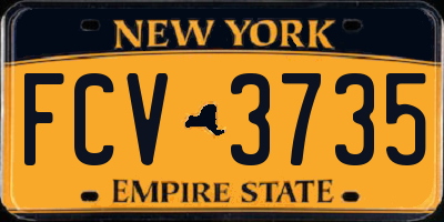 NY license plate FCV3735