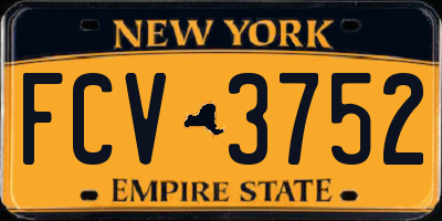 NY license plate FCV3752