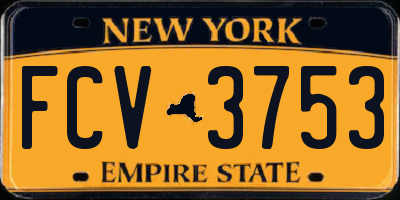 NY license plate FCV3753
