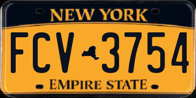 NY license plate FCV3754