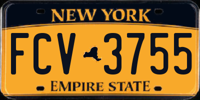 NY license plate FCV3755