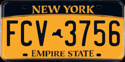 NY license plate FCV3756