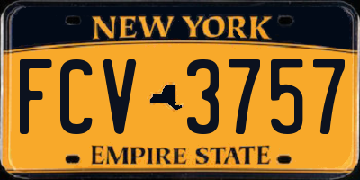 NY license plate FCV3757